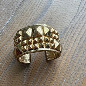 BCBGMaxAzria Gold Pyramid Studded Cuff Bracelet